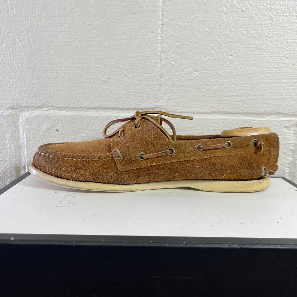 Polo Ralph Lauren Brown Suede Boat Shoe Slip On Men's Size 10.5 D